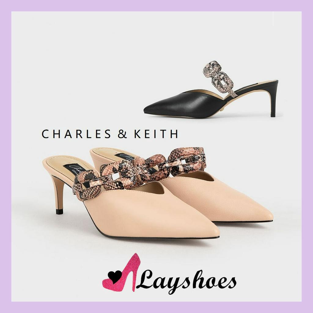 LAYSHOES SEPATU CHARLES & KEITH PREMIUM WANITA / SEPATU IMPORT CNK C&K SNAKE PRINT MULES