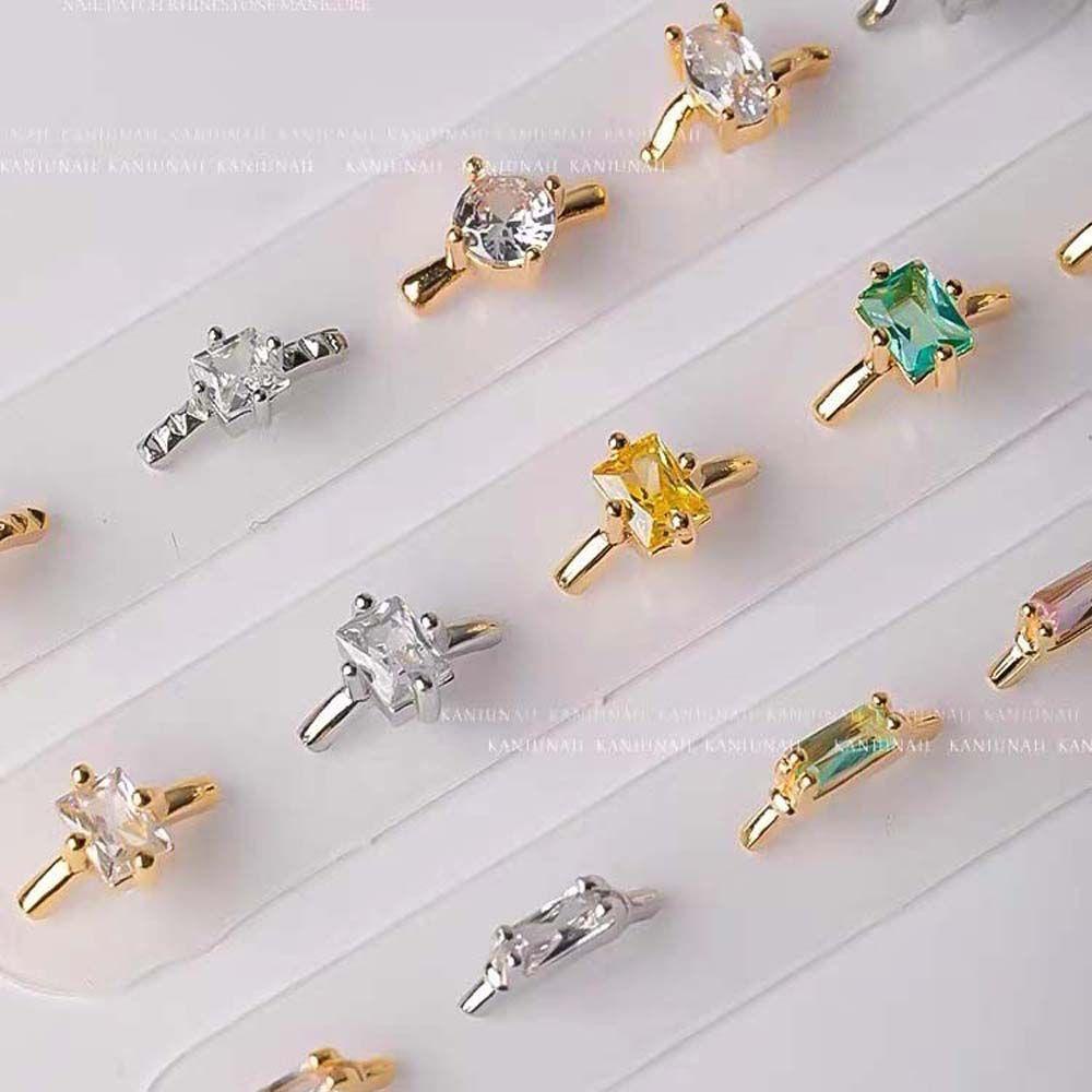 Mxbeauty Cincin Kuku 3D Bahan Alloy Warna Silver / Gold Untuk Dekorasi Nail Art Charms