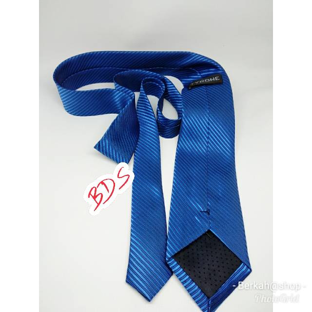 Dasi motif salur warna biru dan biru tosca 3 inchi