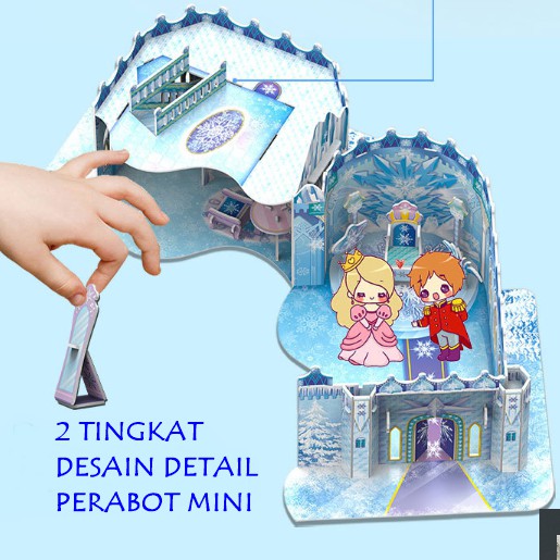 [ORGM] Mainan Edukasi Puzzle 3D Princess Ice Castle Merry Go Round