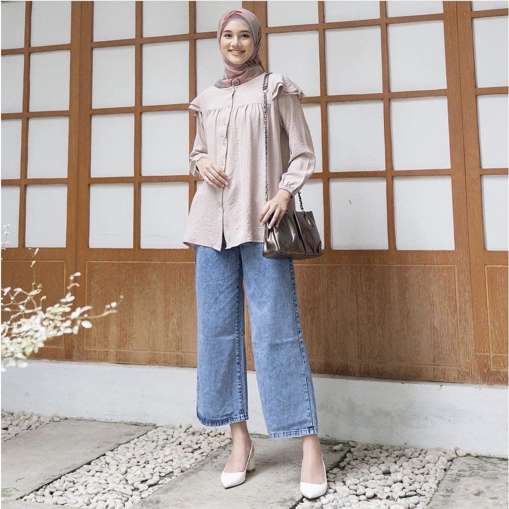 JOVANKA TOP Bluse wanita lengan panjang masakini / favorite women's clothes / Atasan wanita masakini / pakaian wanita masakini / bluse wanita lengan panjang kekinian / pakaian wanita model bluse lengan panjang / bluse wanita lengan panjang tiga warna pili