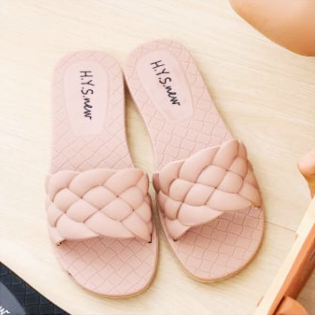 sandal import wanita/sandal import karet jely/sandal import motif anyaman