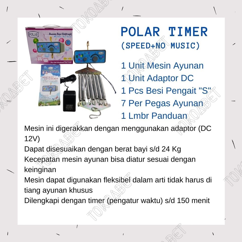 PAKET ELEKTRIK  Tiang EPOXY NEW DESIGN Mesin POLAR lengkap Kain Kelambu Warna#TOKOABET