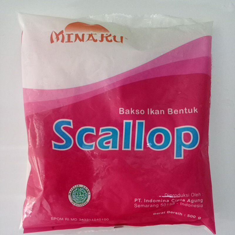 

Minaku Scallop 500gr /bakso ikan bentuk scallop