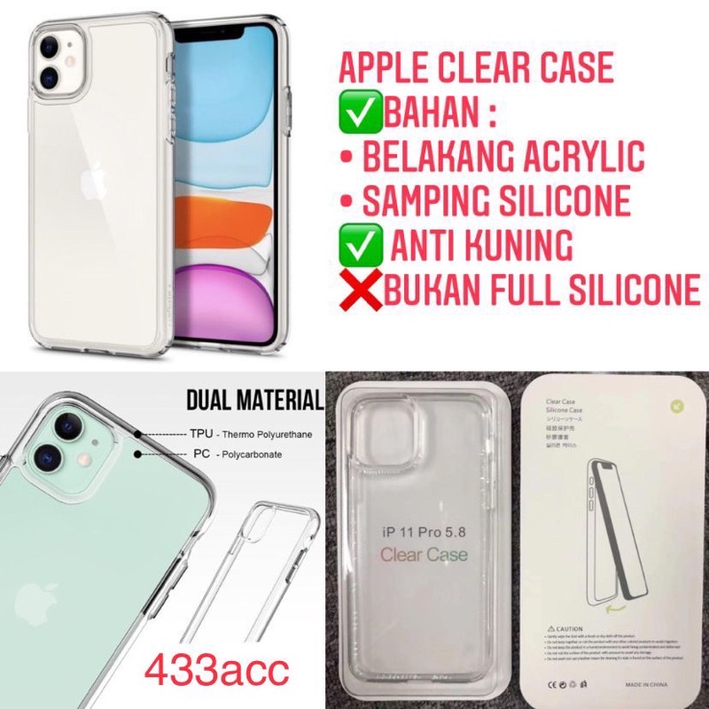 CLEAR CASE IPHONE 14 13 MINI 13 PRO MAX12 MINI 12 14 PRO MAX 11 PRO MAX X XR XS MAX High Quality