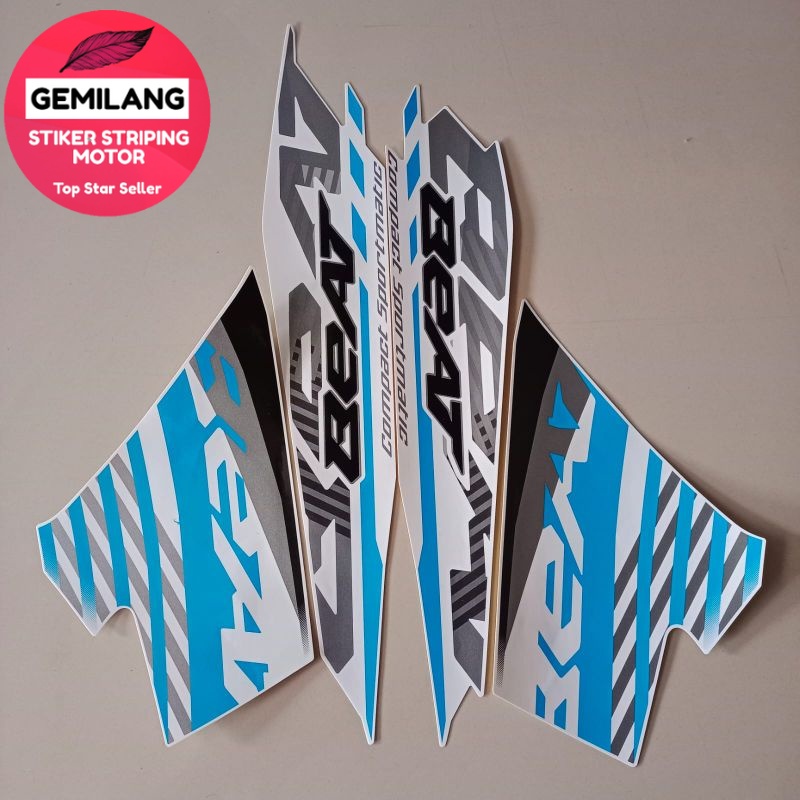 Striping Decal Polet Sticker honda beat fi sporty 2021 putih stiker list motor standar kualitas term