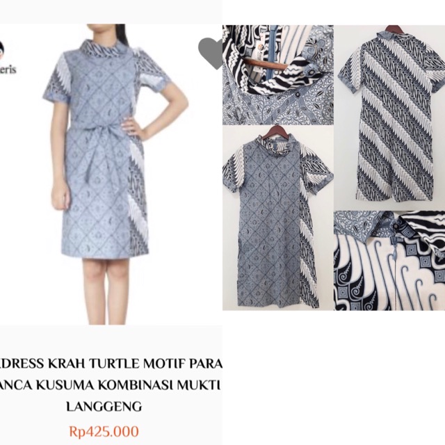 Batik Keris dress Sackdress krah turtle motif parang