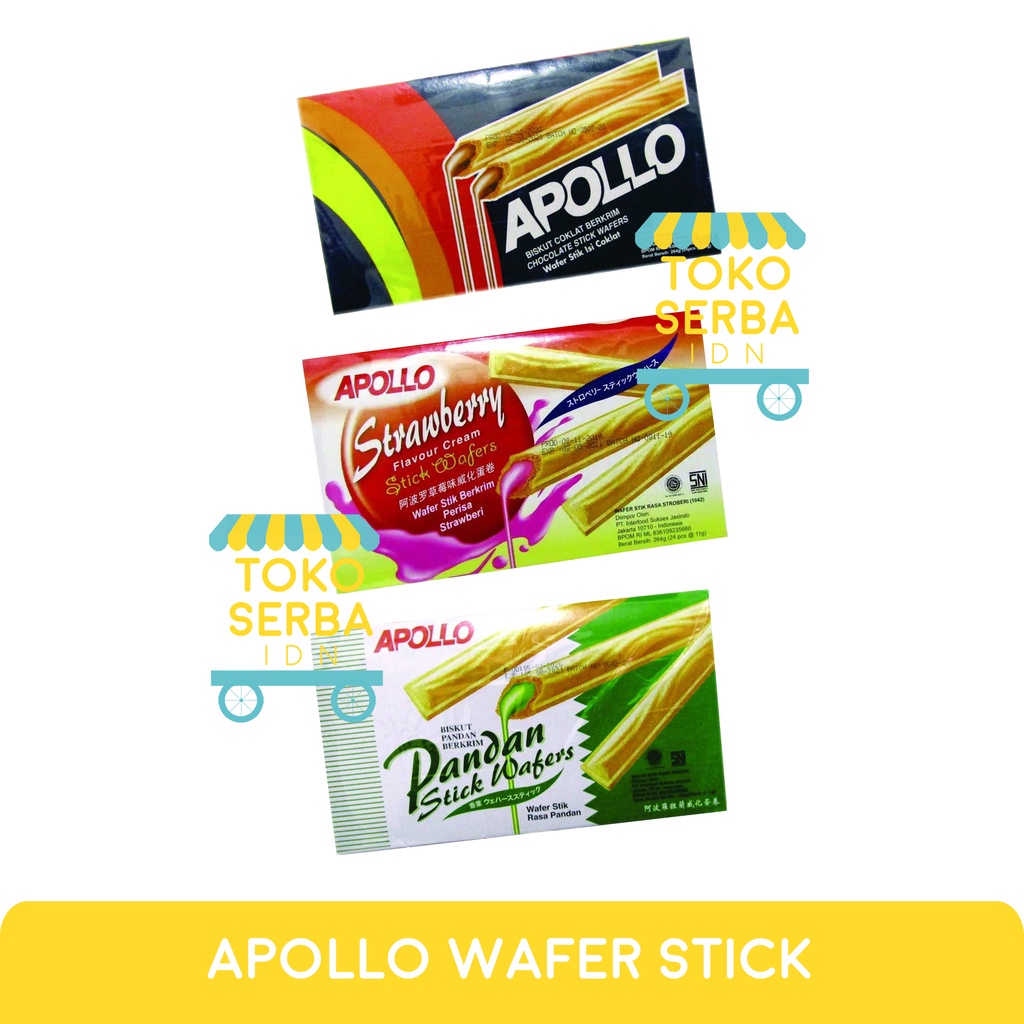 

APOLLO STICK WAFER 24 pcs - Coklat Chocolate Strawberi Pandan