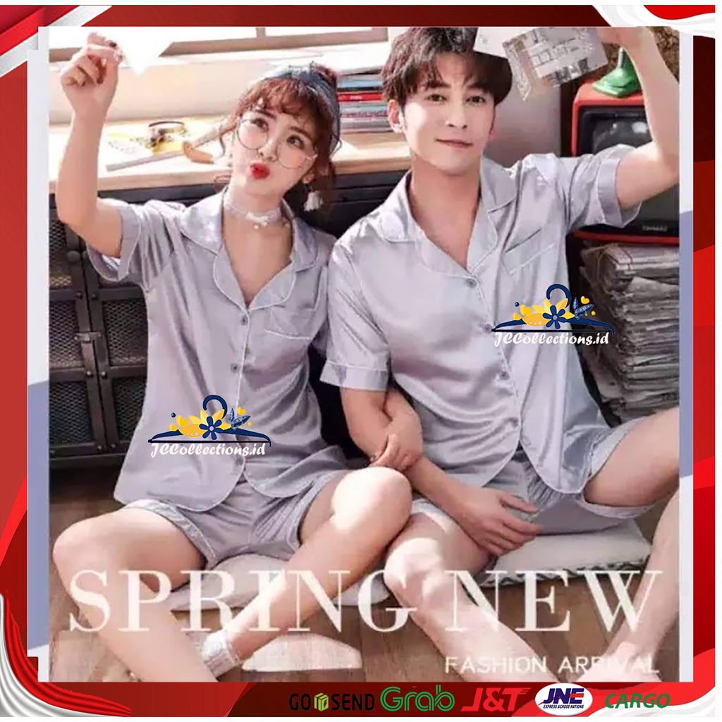 Piyama Hotpan Satin COUPLE - JCCollections Baju Tidur Piyama Couple