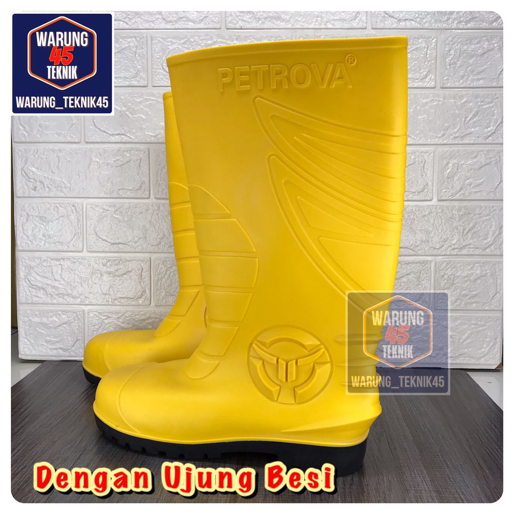 Sepatu safety boot safety karet PETROVA UJUNG BESI