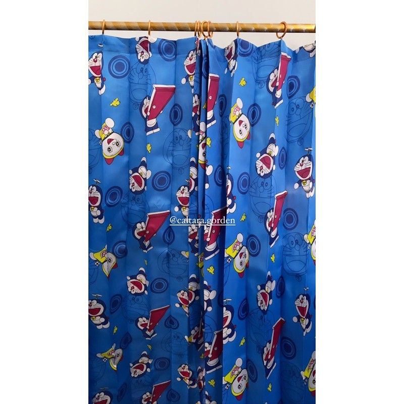 Tirai gorden karakter doraemon biru murah