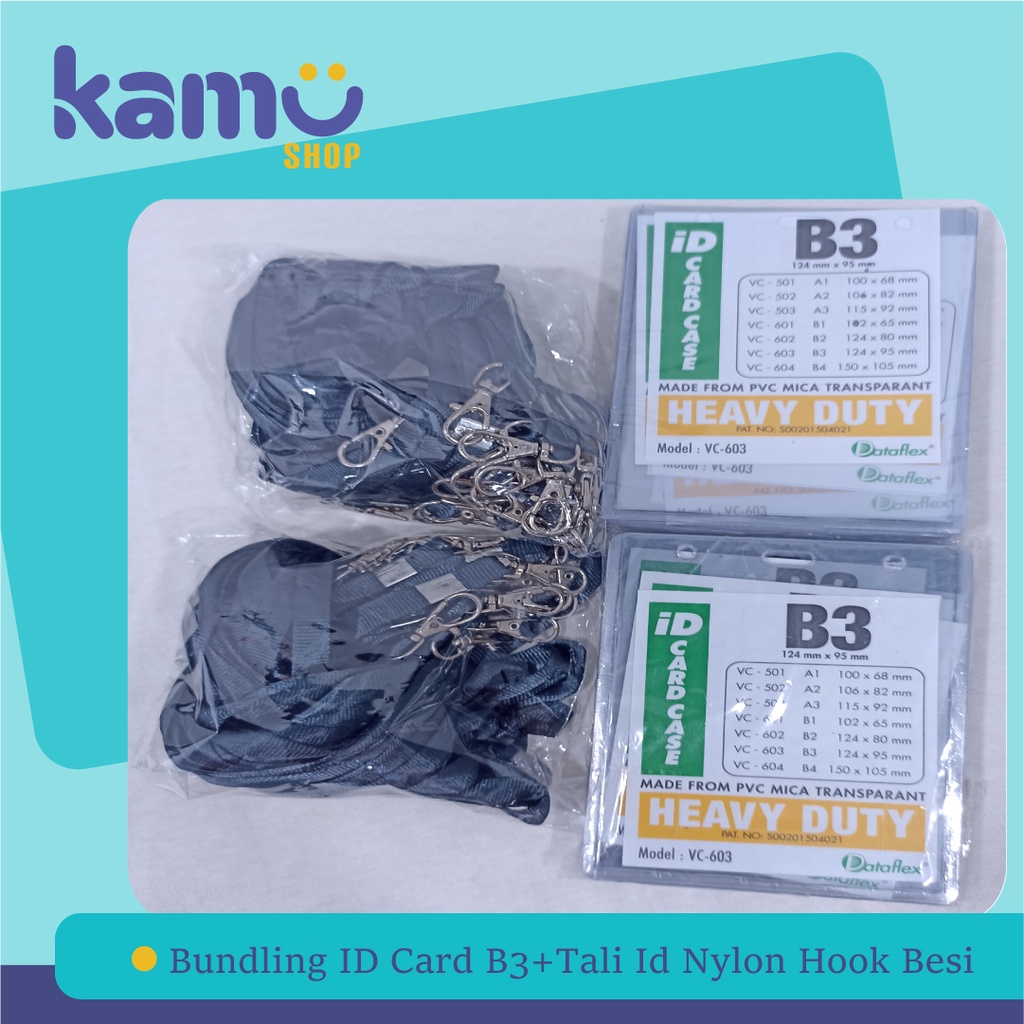 

Bundling 40Pcs ID Card B3 + 40Pcs Tali ID Card Nylon Hook Besi - NYLK