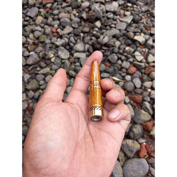 pipa once galih kelor emas mini 6-7 cm motif taring
