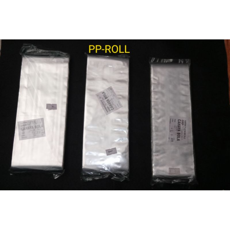 Plastik PP Roll Tebal  0.2 micron lebar 8 cm s.d 10 cm (Merk Cahaya Bola)
