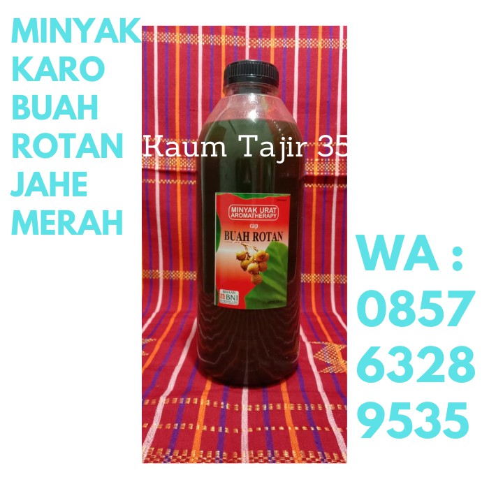 (COD) MINYAK KARO MINYAK URUT AROMATHERAPY CAP BUAH ROTAN JAHE MERAH 1 LITER