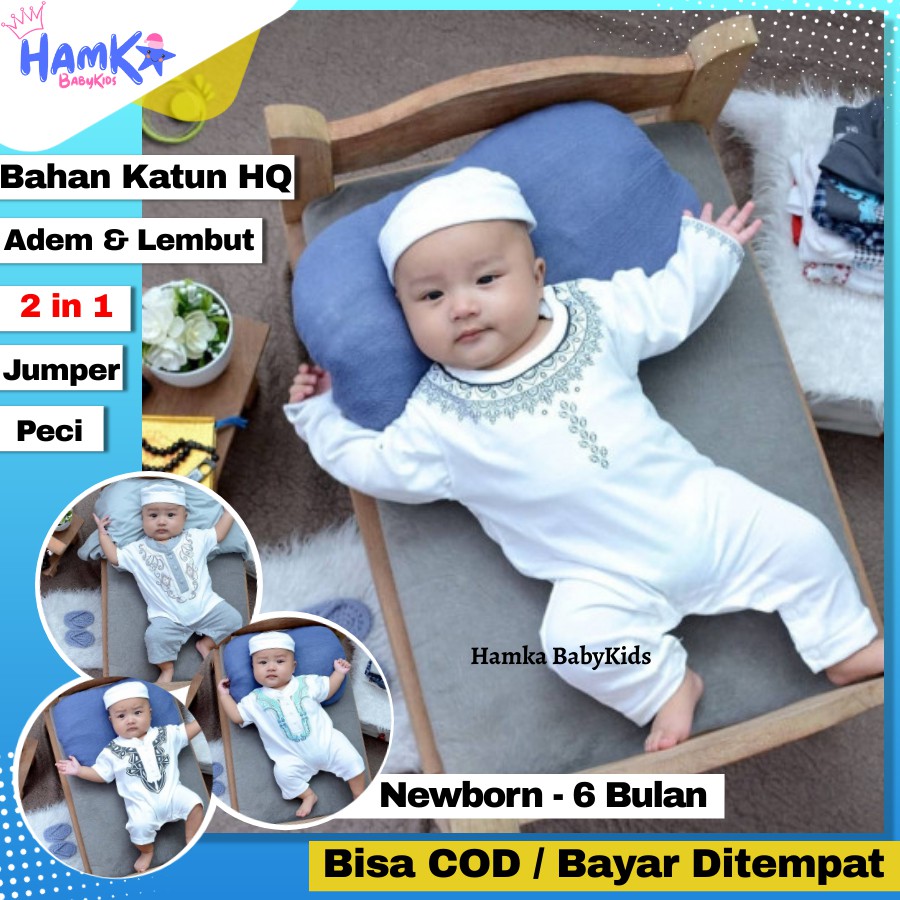 Baju Koko Aqiqah Bayi Laki Laki 0 6 Bulan New Born Newborn Ozuka Setelan Stelan Jumper koko bayi