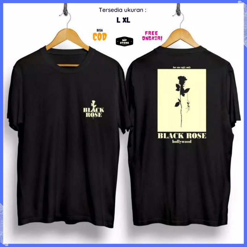 BLACK ROSE - Baju Kaos Distro Original Cotton Combed 30S Pakaian Pria/Wanita