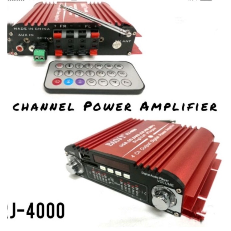 ampli mobil boaji 4000 4 Chanel power amplier  mobil dingin MP3 player  mp3