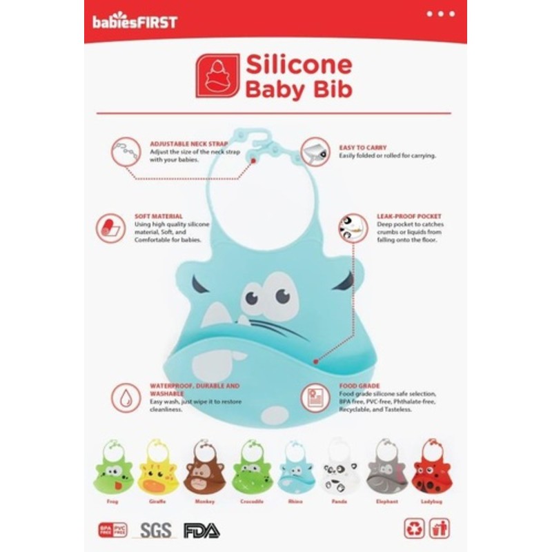 Babiesfirst Silicone Baby Bib 8 motif