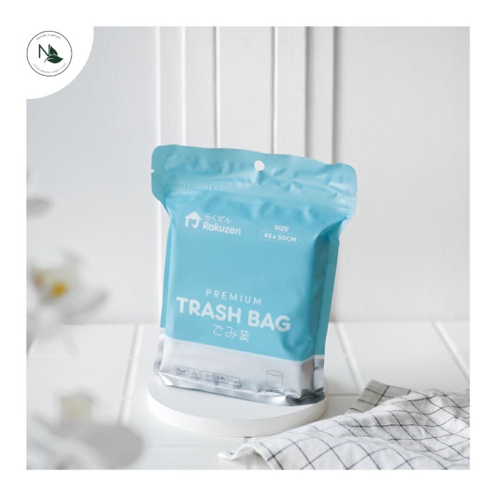 

Rakuzen Premium Trash Bag Kantong Sampah Uk 45 x 50 - Milky Blue