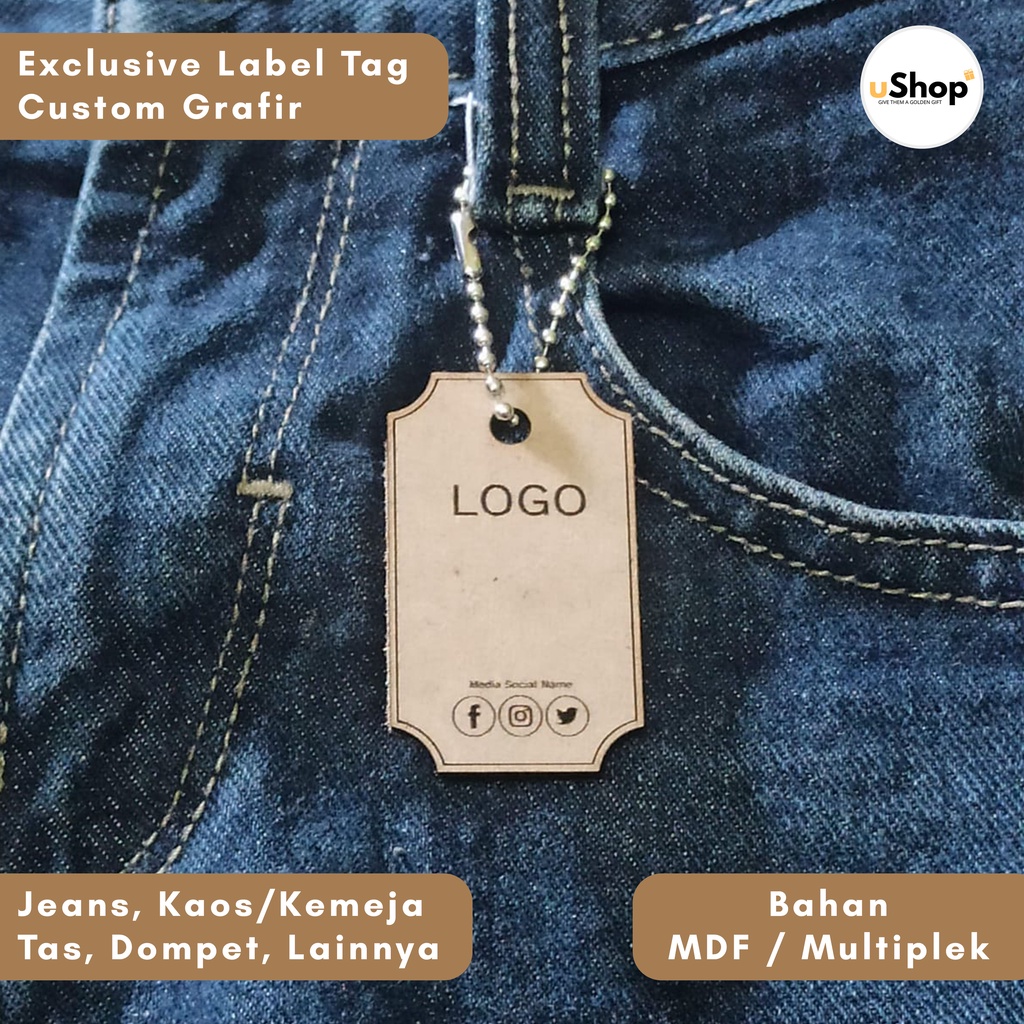 Exclusive Custom Grafir Hangtag Label | Label Tag Custom Grafir | Tag Label Baju | Tag Koper | Tag Label Jeans