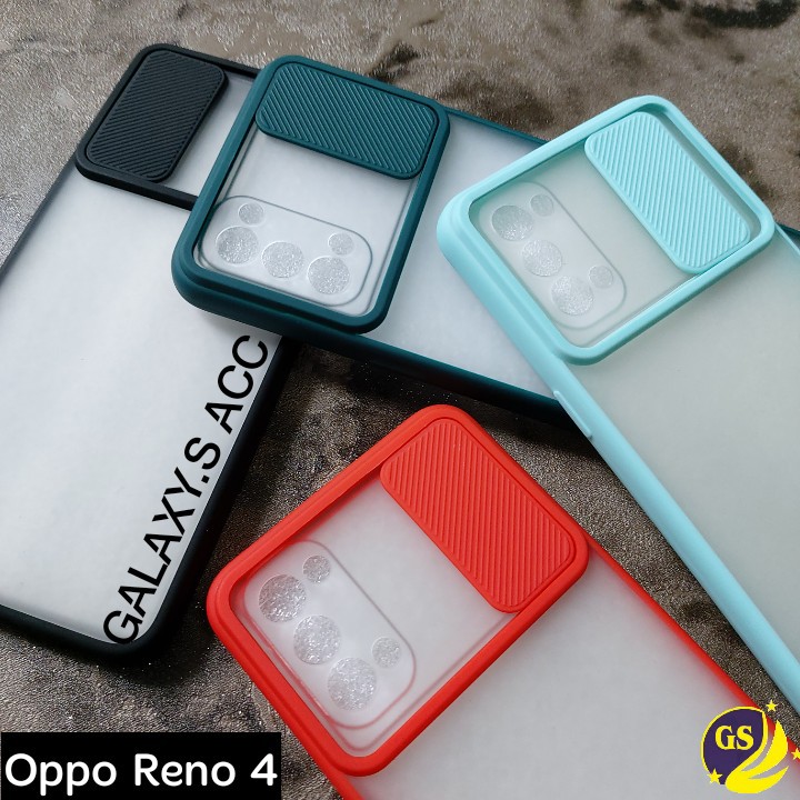 Oppo Reno 6 4G Oppo A95 2021 A16 A15 A15s A53 A33 A52 A92 Reno 6 5G 5 5F 4F 4 Pro Slide Case Protection Camera Matte Pelindung Kamera