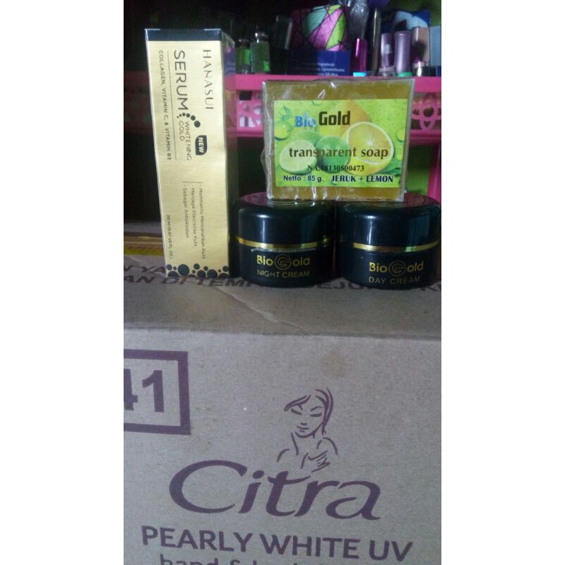 paket hemat cream biogold plus serum gold hanasui