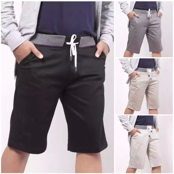 CELANA PENDEK RIP POLOS - Celana Chino Pants Dewasa - Celana Casual Pria