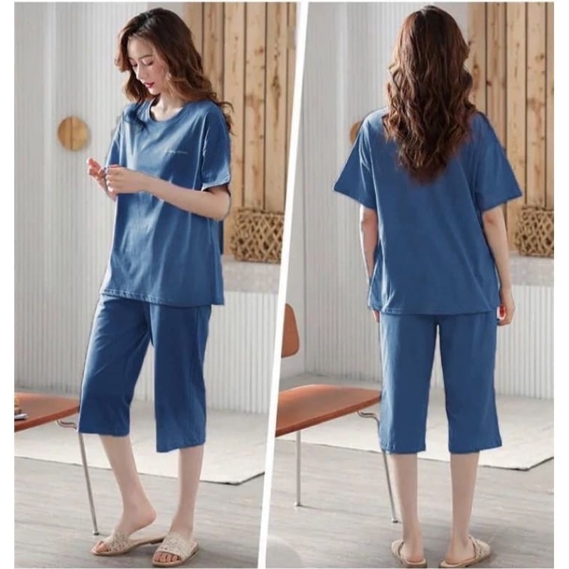 Set catoon import - Setelan wanita daily wear - piyama katun polos