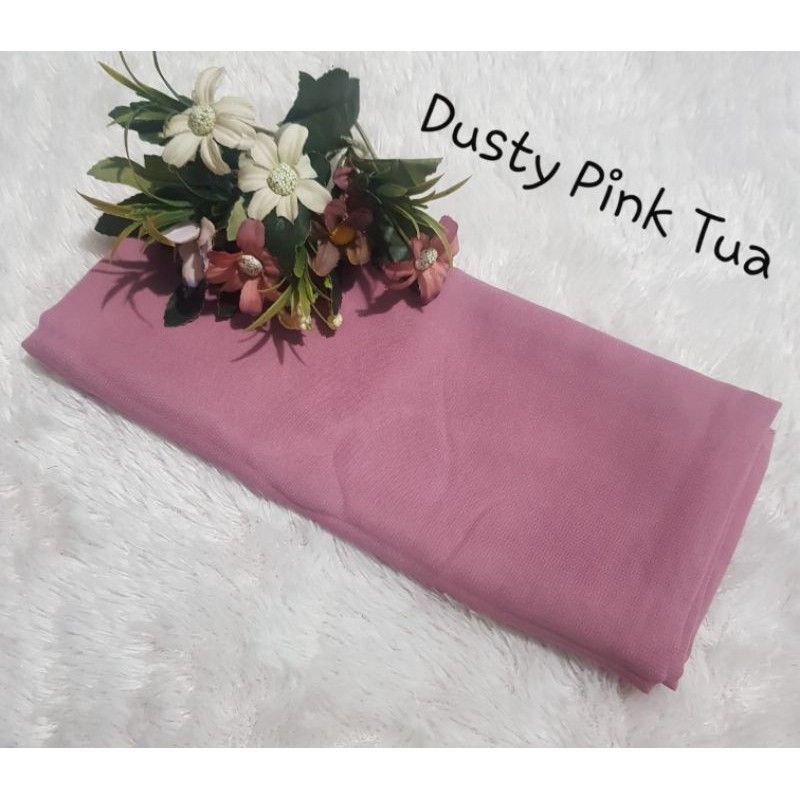 hijab BELLA SQUARE Pollycotton premium-Dusty Pink Tua