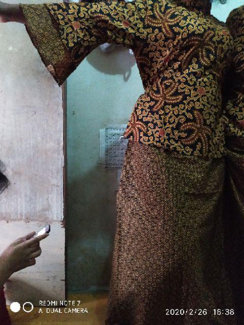 Ms Gamis Batik Sriwedari Maxi Bumil/busui Katun Sogan Manggar Padi