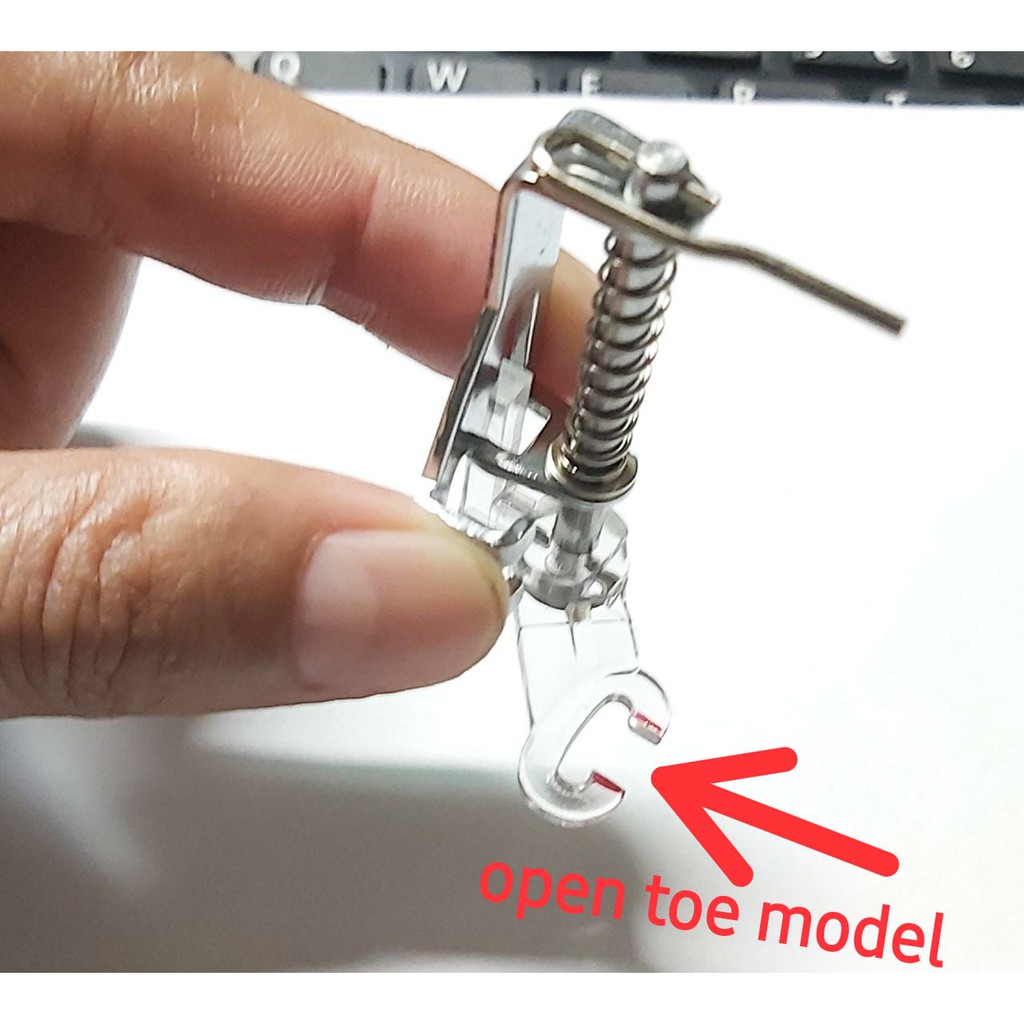 sepatu mesin jahit portable darning/bordir/quilting free motion - open toe model