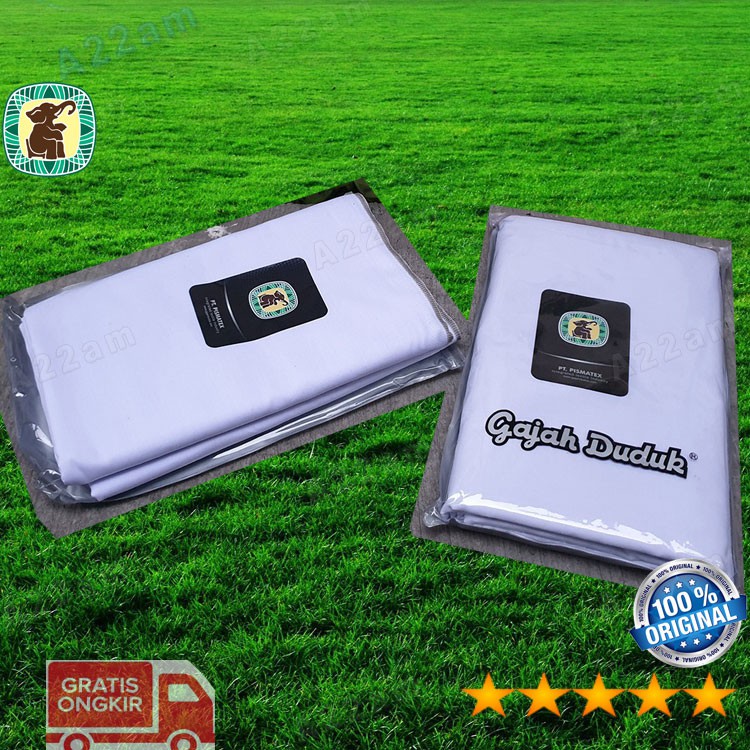 Gajah Duduk G24-14 Putih Original Kain Sarung Tenun Polos Dewasa