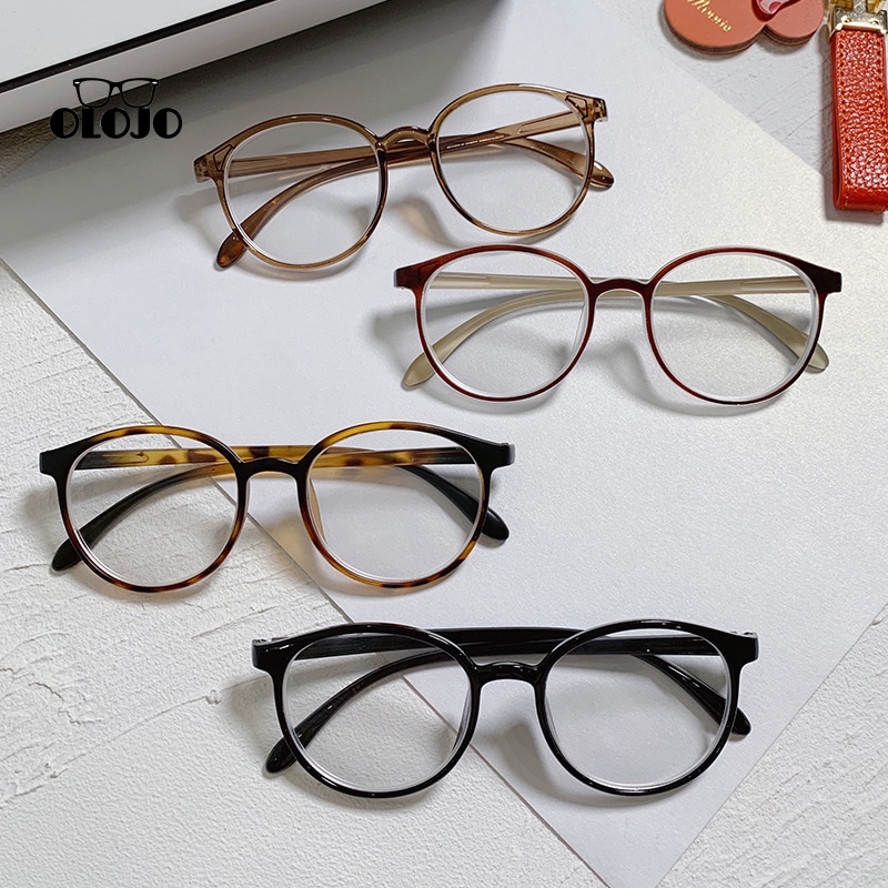 【COD】Kacamata Anti Radiasi Korea Wanita kacamata oval leopard print Untuk Pria Dan Wanita Fashion retro flat Eyeglasses