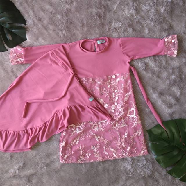 Naurahijabkids Gamis Maheswari_Pink Purple