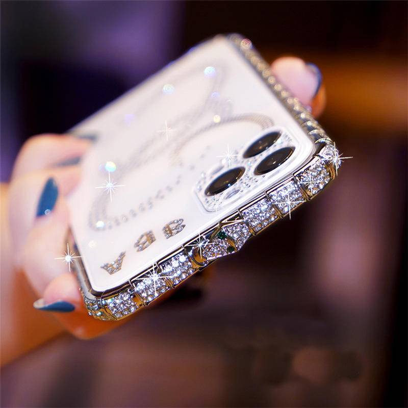 Case Bumper Metal Shockproof Hias Kristal Berlian Imitasi Glitter Untuk iPhone 13 12 11 Pro MAX X XS MAX XR