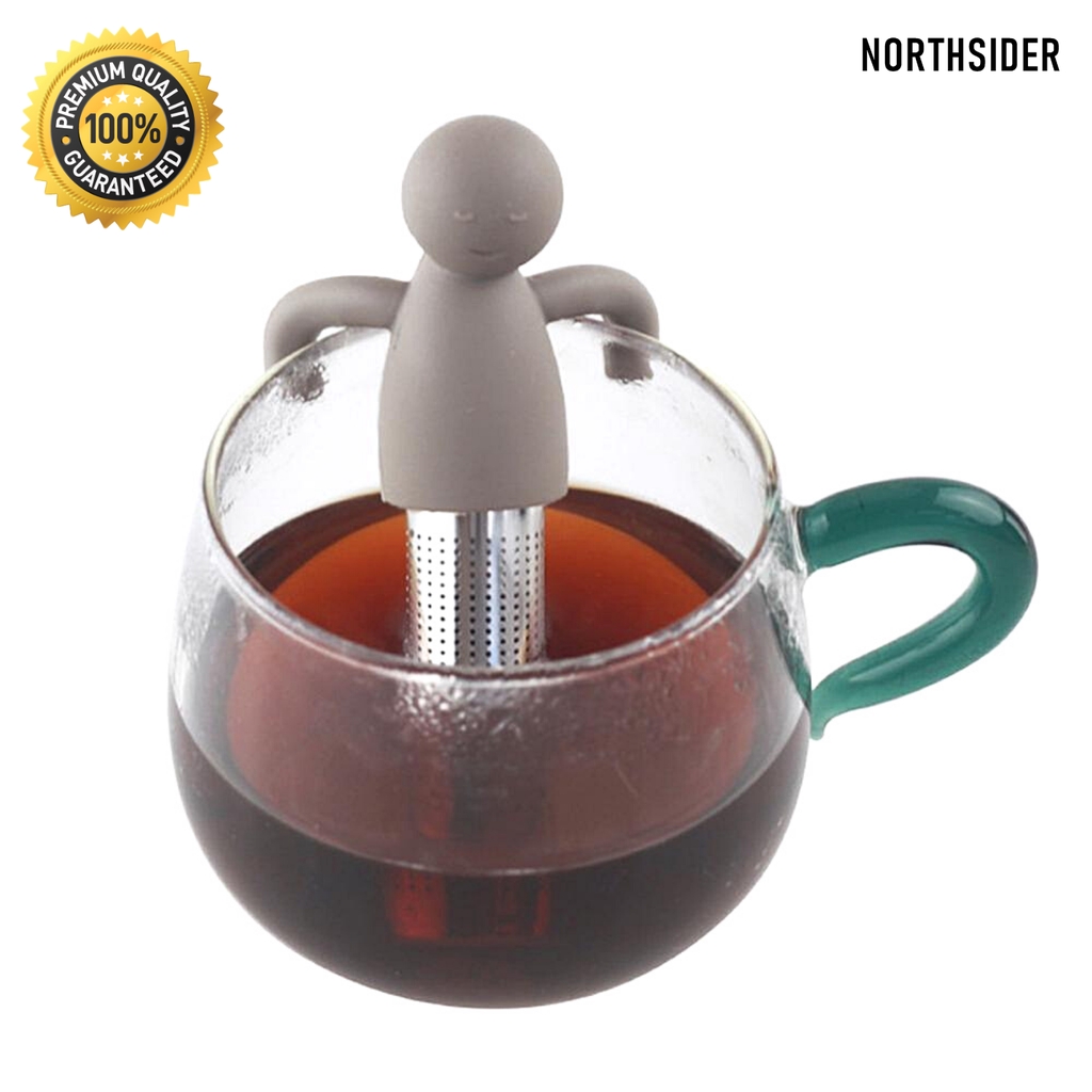 MR TEA INFUSER STANILESS STEEL | SARINGAN TEH SILICON GRIP STRAINER