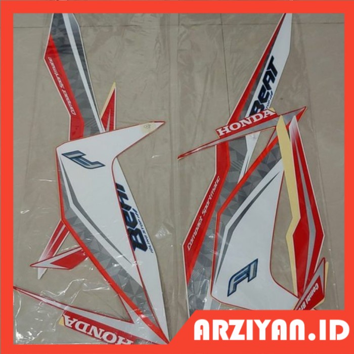 stiker striping honda beat new esp putih merah