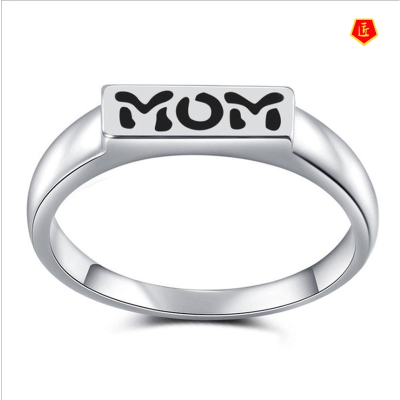 [Ready Stock]Creative Simple 925 Silver Mom Ring for Women