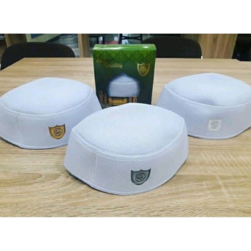 Kopiah Malaysia H  Abdul Karim A1/ Kopiah Haji/ Peci Putih.