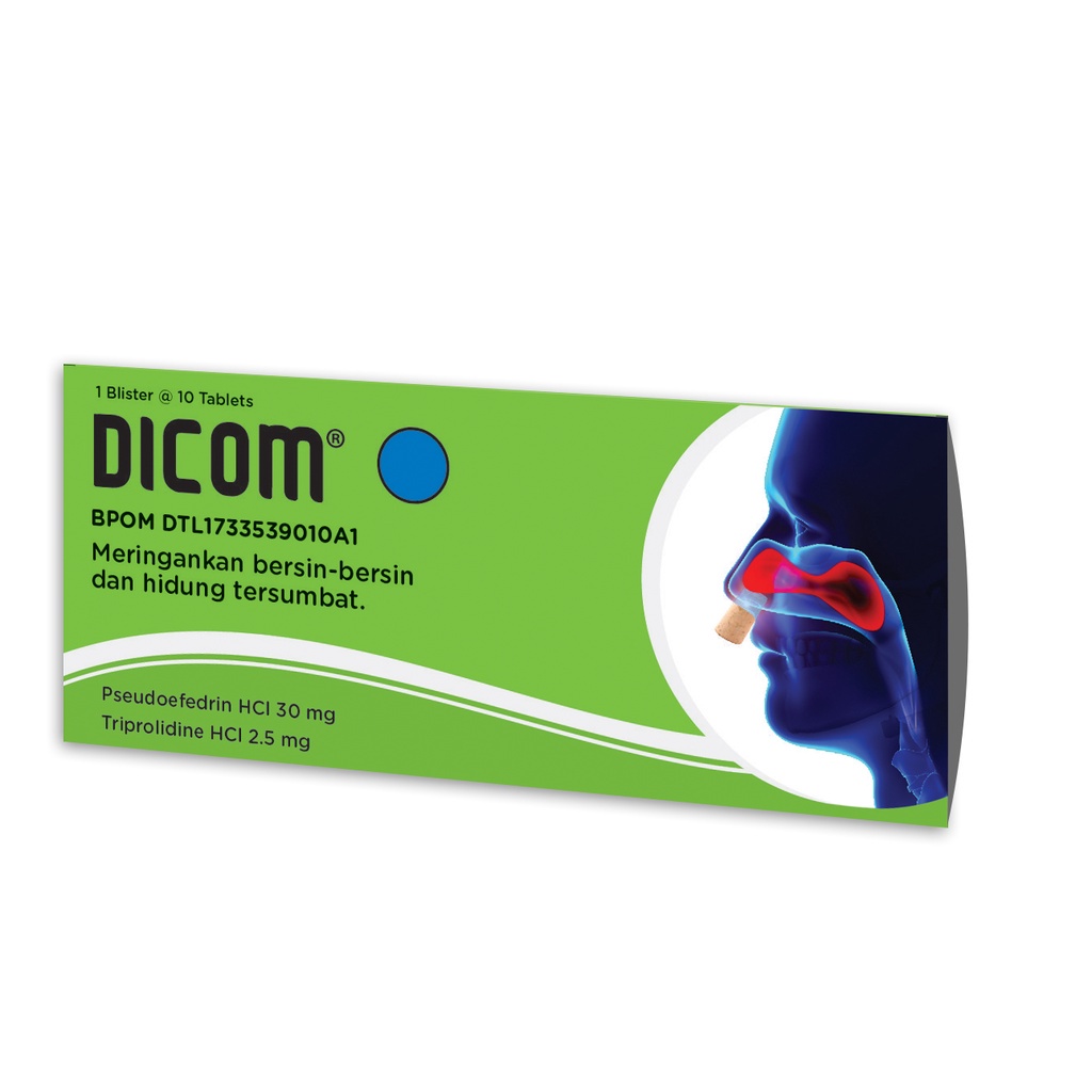 DICOM 10'S TABLET ( STRIP ) / OBAT HIDUNG TERSUMBAT / OBAT BERSIN BERSIN / OBAT FLU