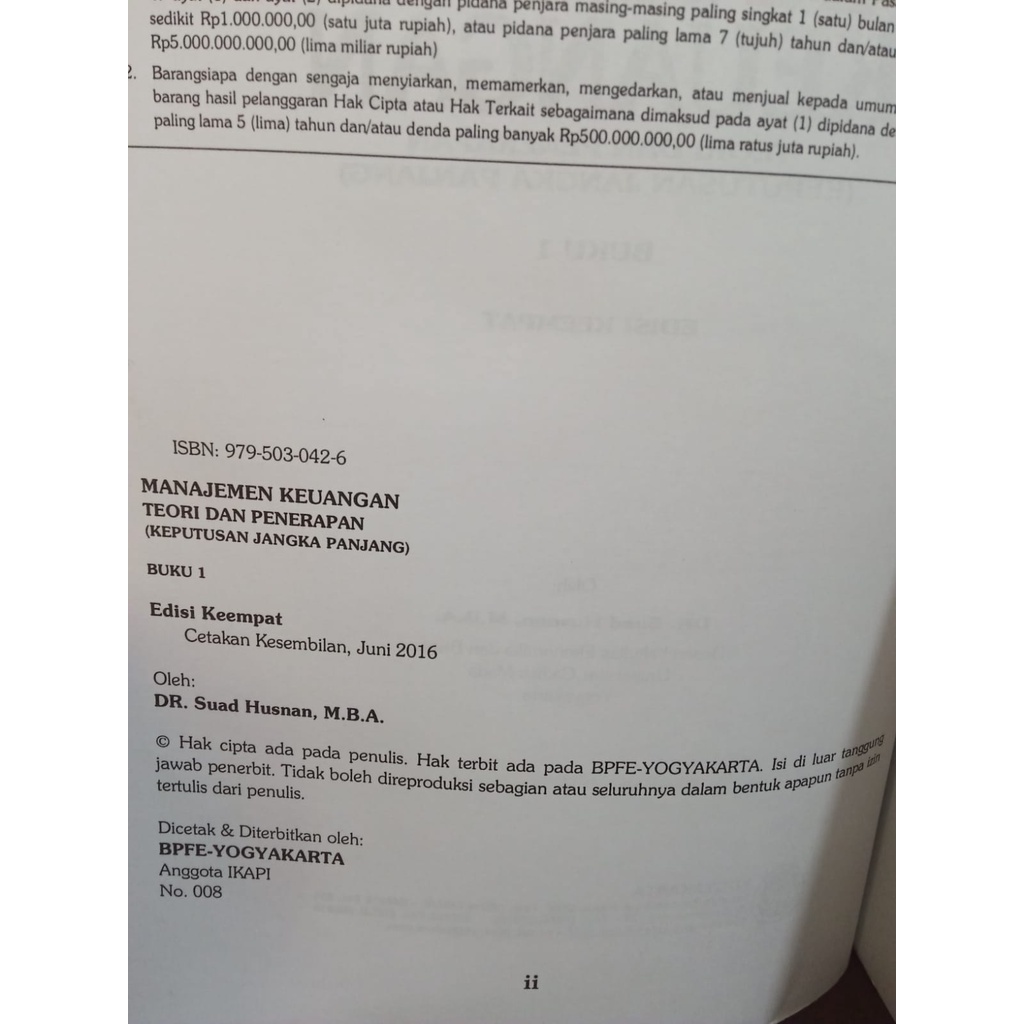 

Terlaris ✨ - Manajemen Keuangan Teori dan Penerapan (Keputusan Jangka Panjang) Buku 1 - Suad Husnan3.1.23