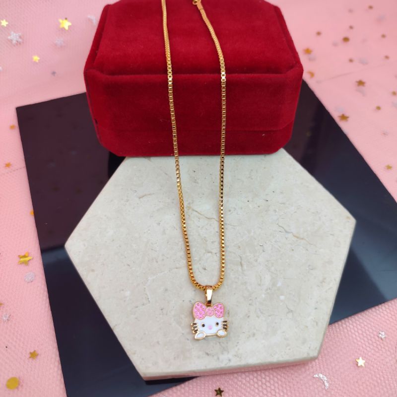 Kalung anak hellokity kuda poni lapis emas 24k anti karat COD