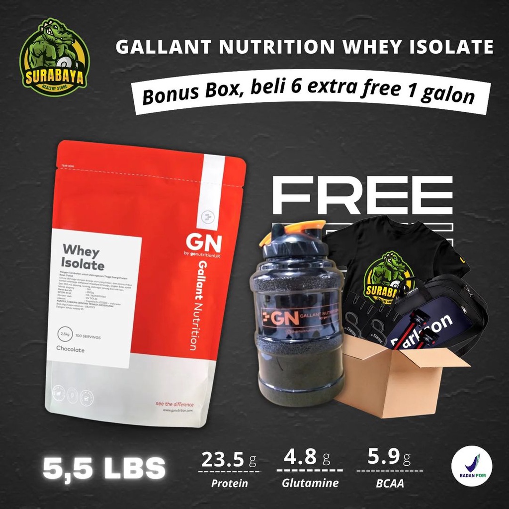 GN GALLANT NUTRITION WHEY PROTEIN ISOLATE 5.5 LBS 100 SERVING BPOM GO NUTRITION GONUTRITION WPI 95 5.5LBS NOT ON WHEY GOLD STANDARD 10 LBS RULE1 RULE 1 ONE R1 ISO 10LBS