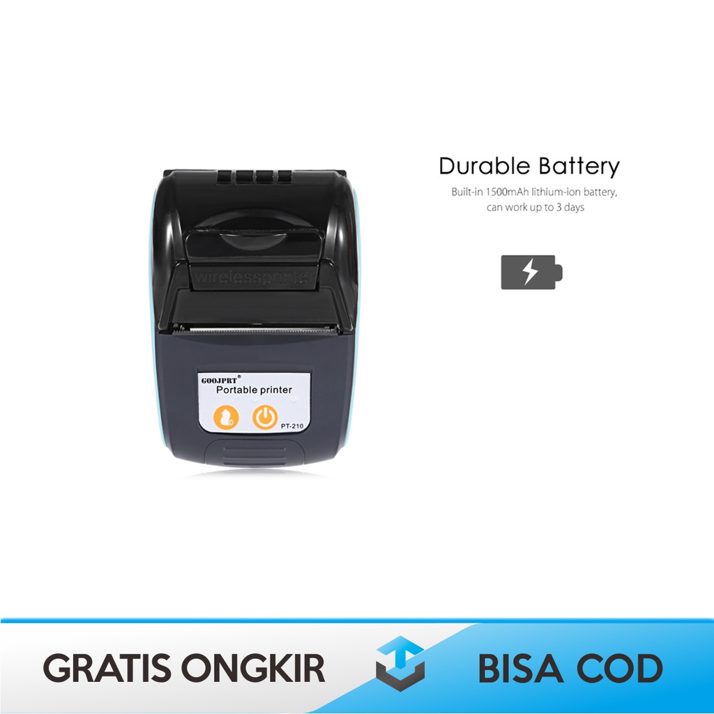 PRINTER BLUETOOTH MINI THERMAL HP GOOJPRT PT210 ORI RESI 58mm MURAH