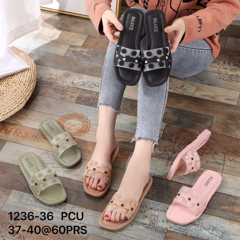 1236 - 36 sandal jelly balance import flower sendal santai