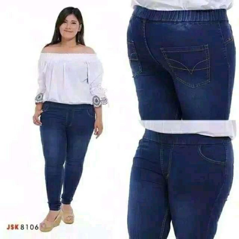 Super Jumbo Celana Panjang Skinny Jeans BiG SIZE Tebal Melar