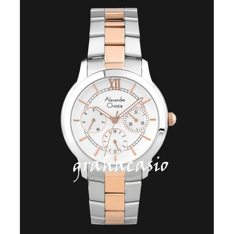 ALEXANDRE CHRISTIE WANITA AC 2815 BF ORIGINAL ( SILVER COMBI ROSEGOLD)