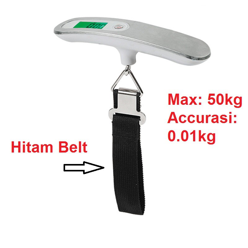 Timbangan Koper Tas Bagasi Gantung Travel 50kg Digital Luggage Scale Portable Stainless Steel