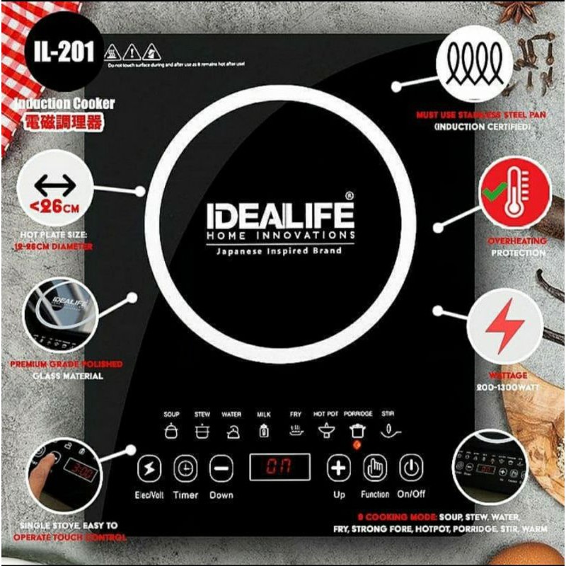 Idealife IL201 Kompor Induksi Induction Stove 1 Satu Tungku IL-201